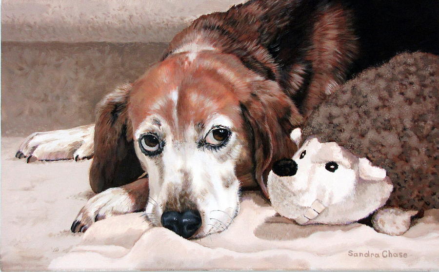 Dog Painting - Zeppy and Lovey by Sandra Chase