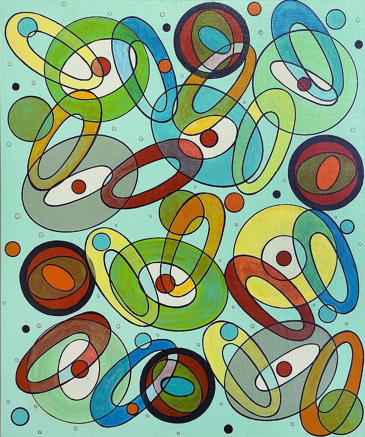 Modern Abstract Painting - Zero Point Matrix Fandango by Debra Jacobson