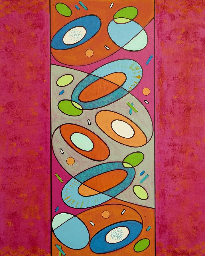 Modern Abstract Painting - Zero Point Matrix Galaxy Four by Debra Jacobson