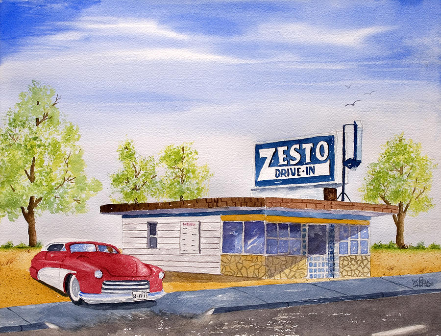 Zesto Drive In Painting by Richard Stedman