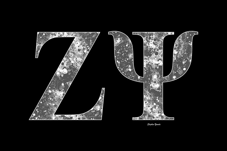 Zeta Psi - Black Digital Art by Stephen Younts
