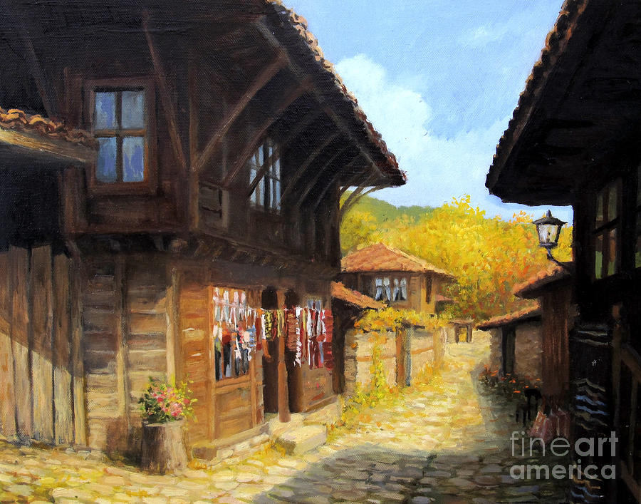 Architecture Painting - Zheravna in The Autumn by Kiril Stanchev