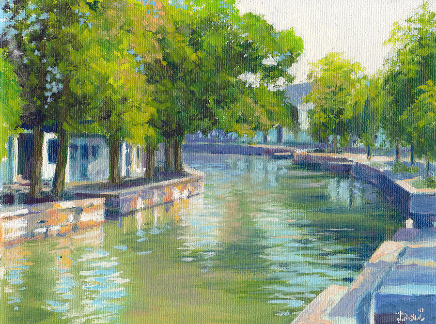 Zhu Jia Jiao Canal Painting by Dai Wynn
