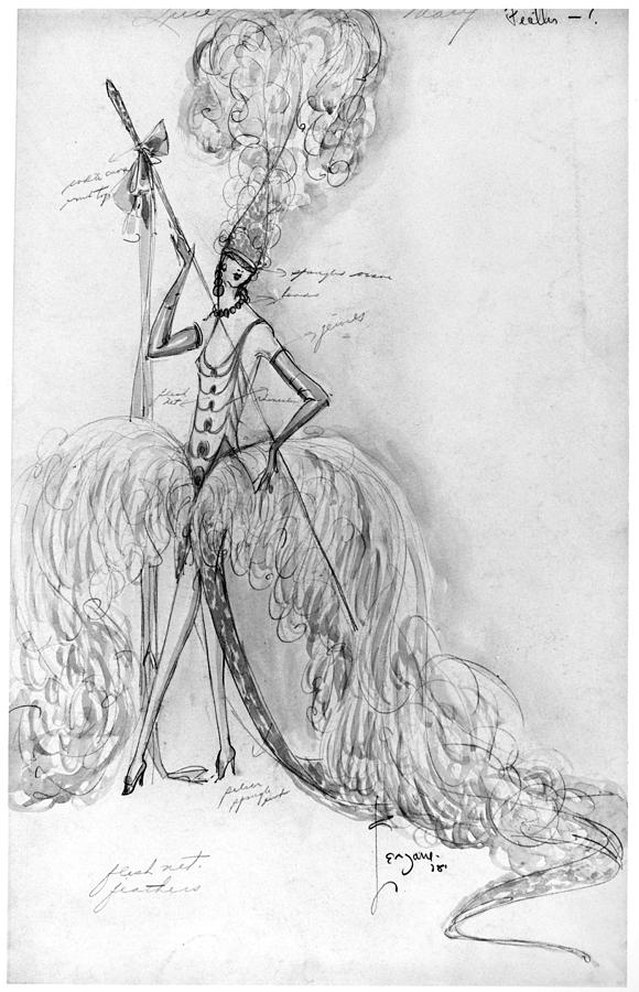 Ziegfeld Follies, 1928 Drawing by Granger Ziegfeld Follies, 1928 Drawing by Granger