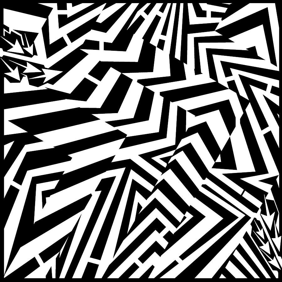  Zig Zag  Maze Drawing  by Yonatan Frimer Maze Artist