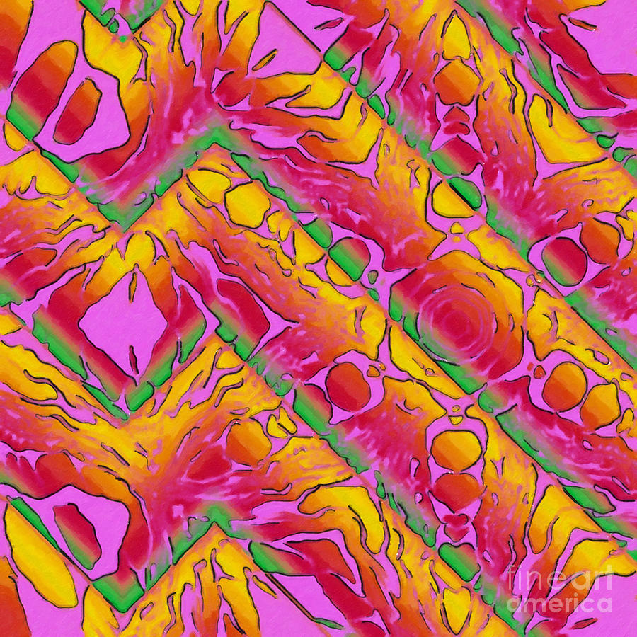 Abstract Digital Art - Zig Zag Paint by Dee Flouton