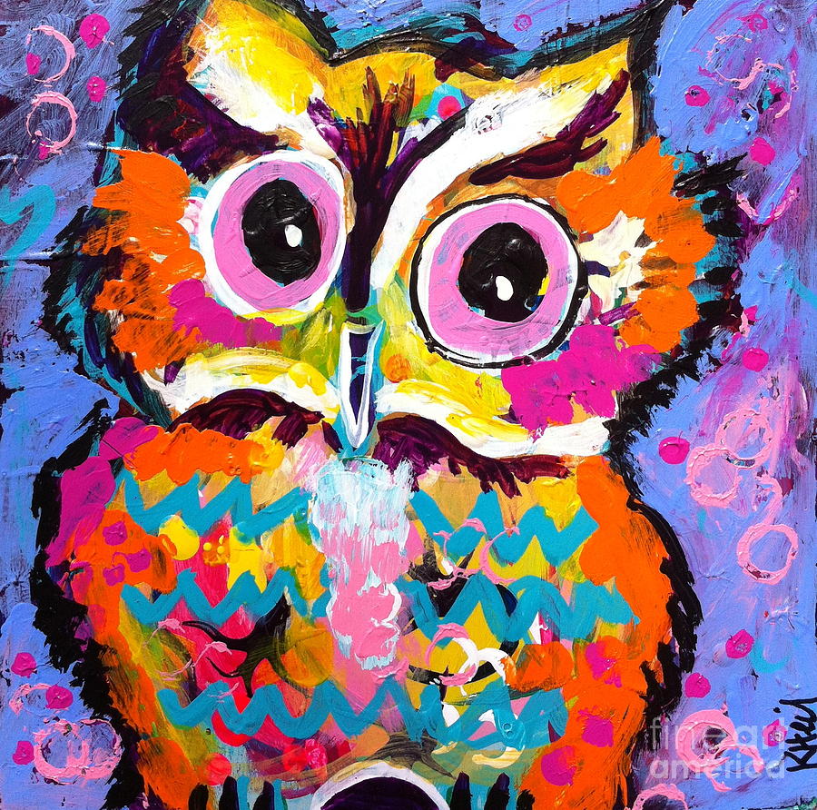 Ziggy the Great Horned Owl Painting by Kim Heil