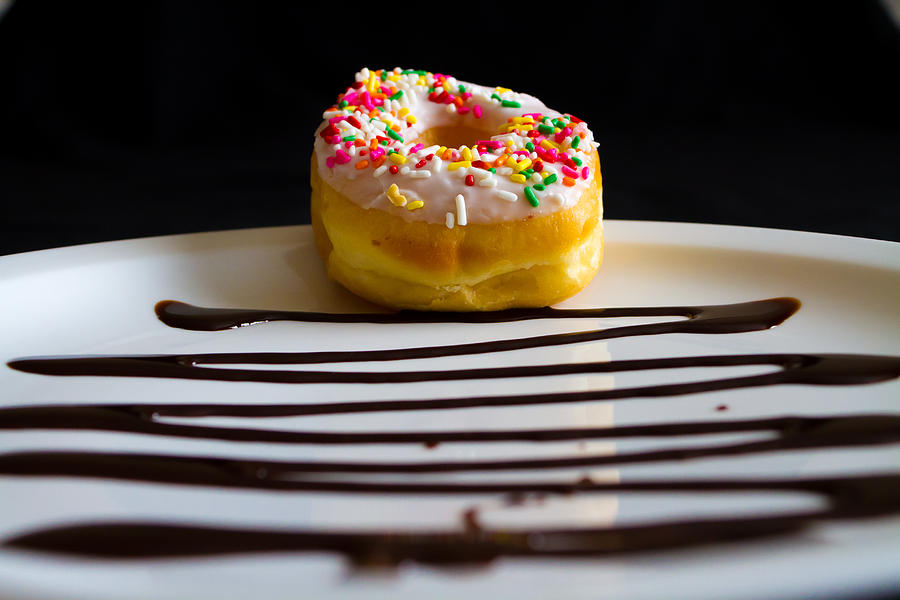 Chocolate Still Life Photograph - Zigzag Donut by Rick McKee