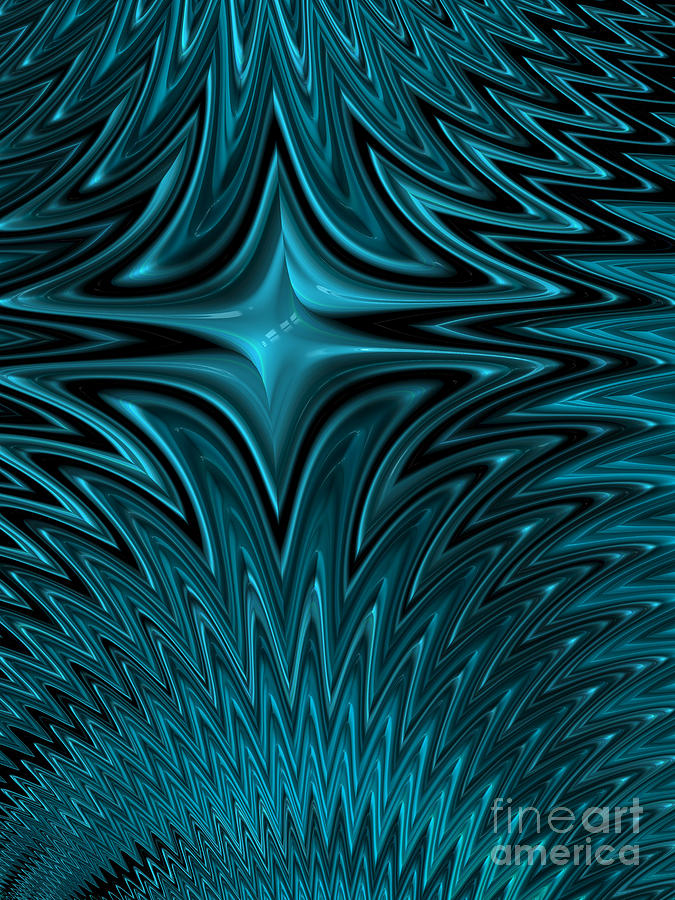 Abstract Digital Art - Zigzag in blue by John Edwards