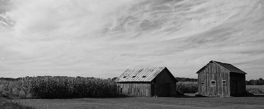 Barn Photograph - Zink Rd Farm 2 in Black and White by Daniel Thompson