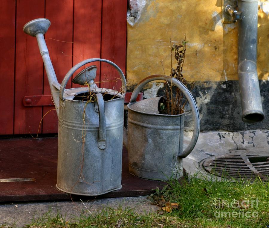 Zink wateringcans Photograph by Susanne Baumann