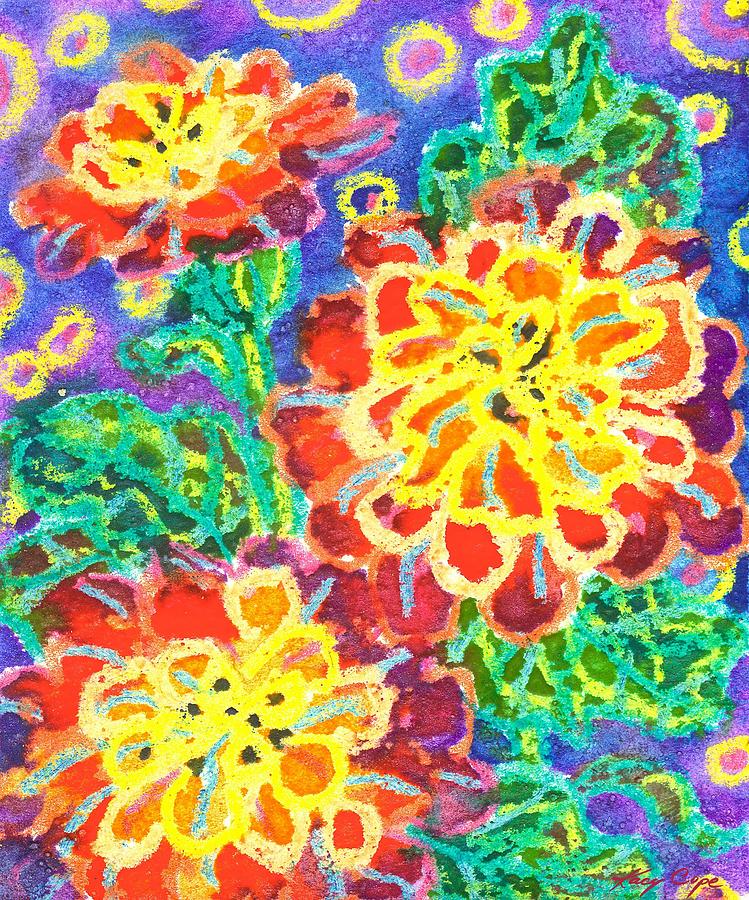 Zinnias Painting by Kacy Cope - Fine Art America