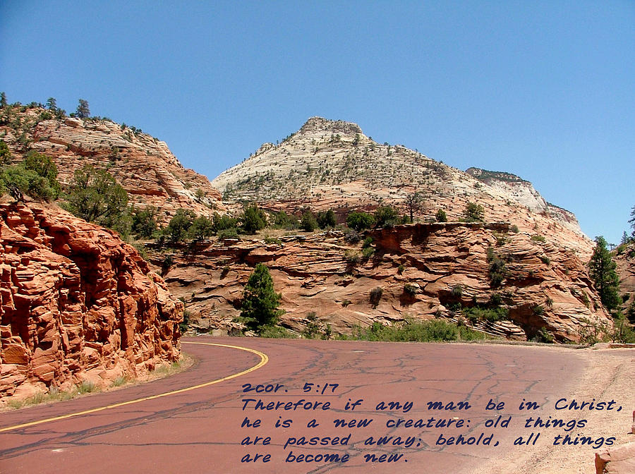 Inspirational Photograph - Zion 2Cor 5-17 by Nelson Skinner