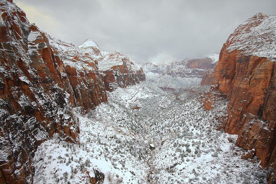 Zion Canyon Deep in Snow Photograph by Jetson Nguyen