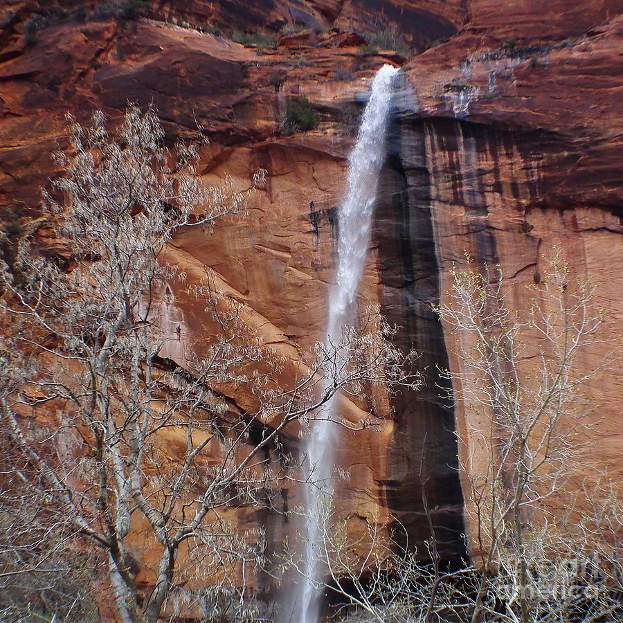 Zion Canyon Waterfall Photograph by Scott Cameron
