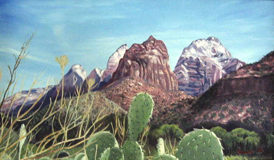 Zion National Park Painting by Sharon Casavant