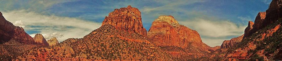 Zion Peaks Panorama Photograph by Benjamin Yeager