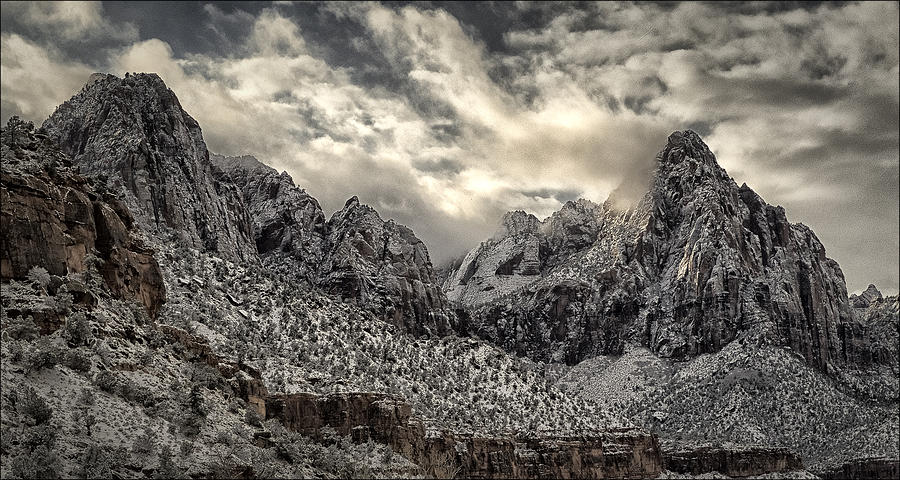 Zion Snow Photograph by Robert Fawcett