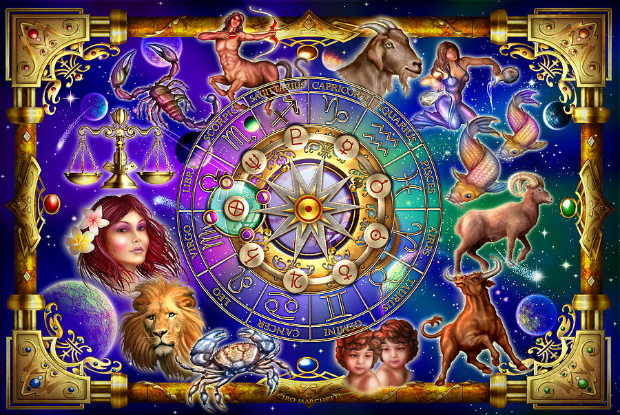 Fantasy Digital Art - Zodiac 2 by MGL Meiklejohn Graphics Licensing