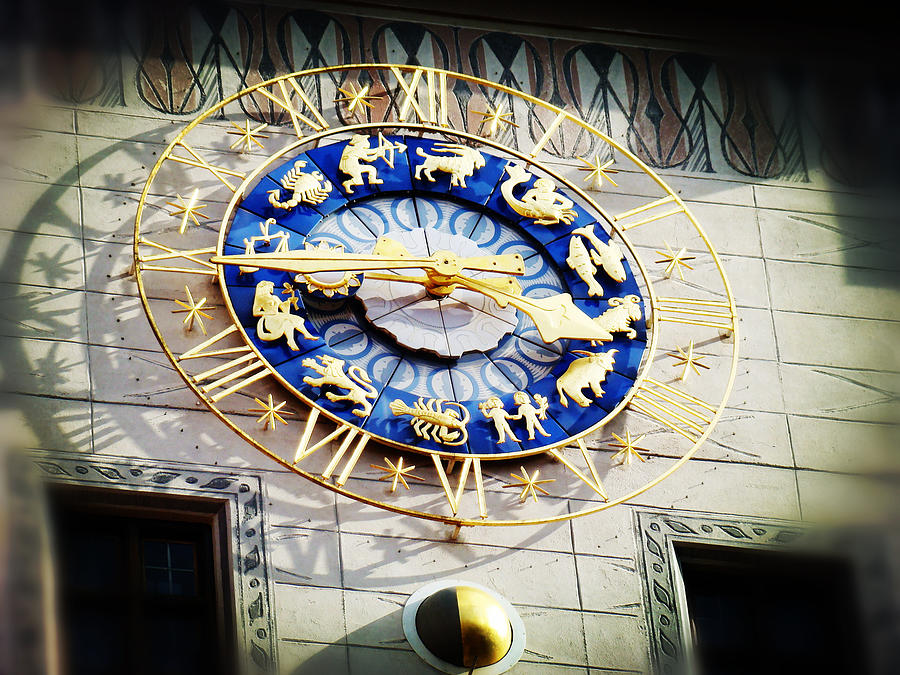 Zodiac Clock in Munich Photograph by Zinvolle Art