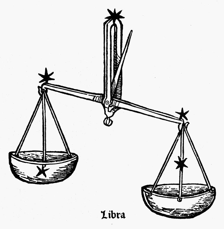 Zodiac Libra, 1482 Drawing by Granger