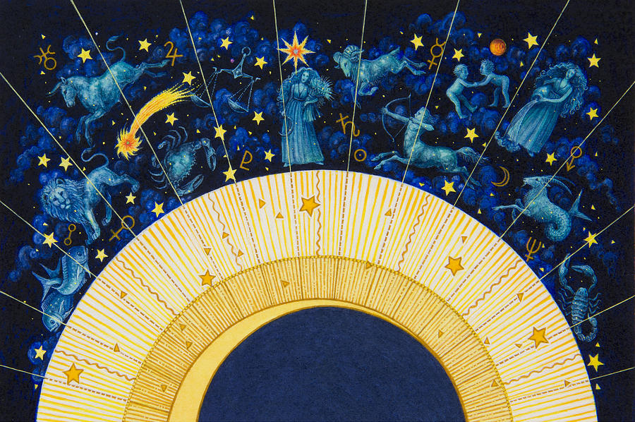 Astrology Painting - Zodiac Moon by Lynn Bywaters