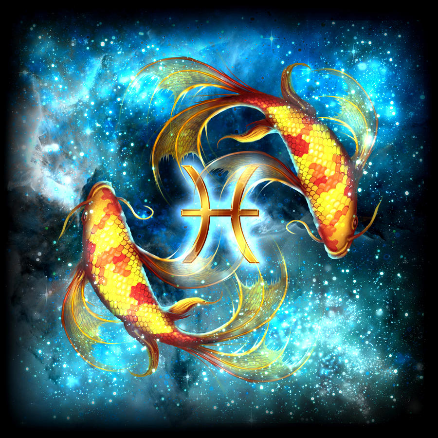 Space Painting - Zodiac Pisces by MGL Meiklejohn Graphics Licensing