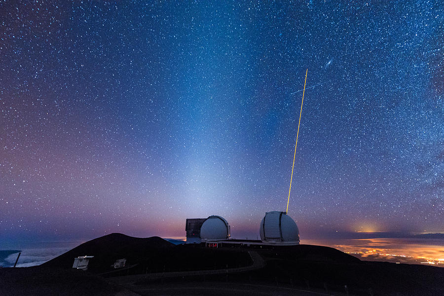 Zodiacal Light Above Mauna Kea Observatory Photograph by Jason Chu