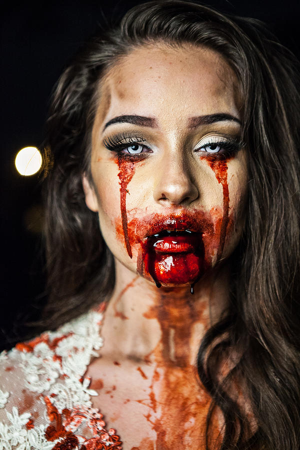 Zombie Bride Portrait Photograph by Daxus
