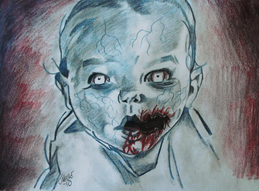 Zombie Gerber Baby Drawing by Jeremy Moore