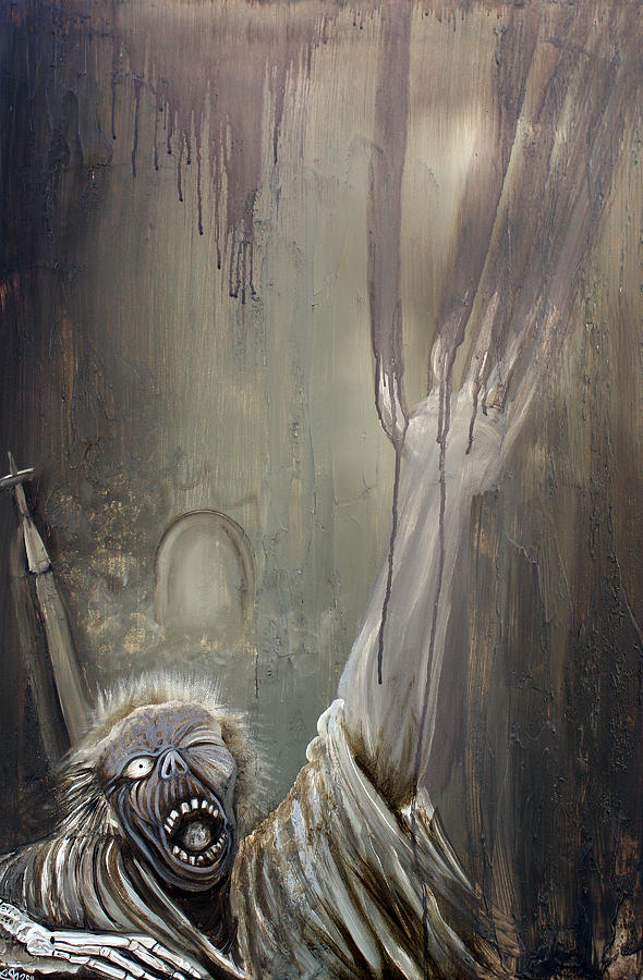 Zombie Painting - Zombie Rising by Laura Barbosa