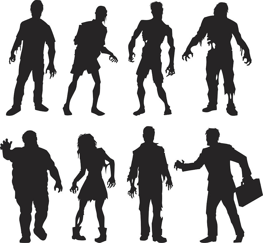Zombie Silhouettes Drawing by Big_Ryan