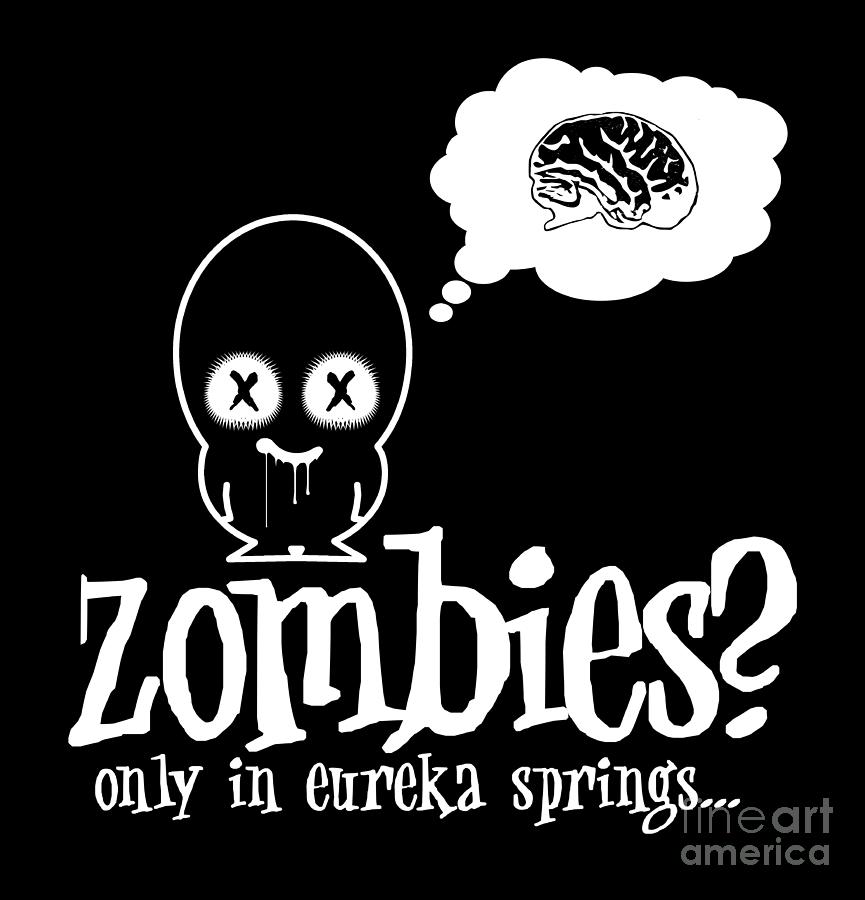 Zombies in Eureka Springs Black and White Digital Art by Jeff Danos