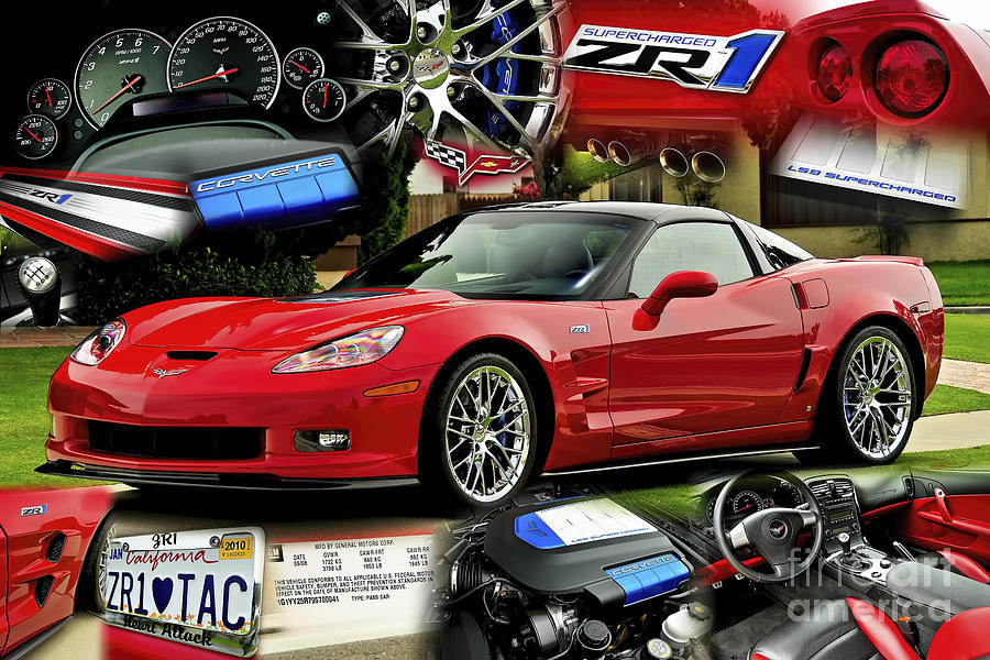 Z R 1 Corvette Collage Photograph by Charles Abrams