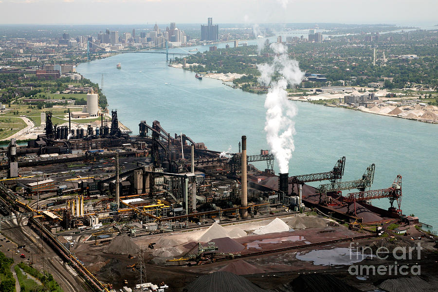 Detroit Photograph - Zug Island Industrial Area of Detroit by Bill Cobb