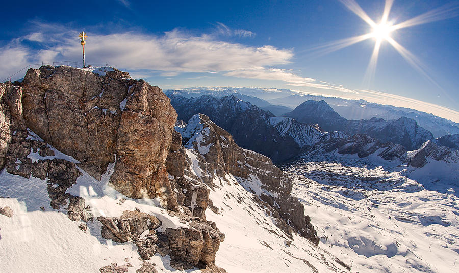 Winter Photograph - Zugspitze Summit by Shirley Radabaugh