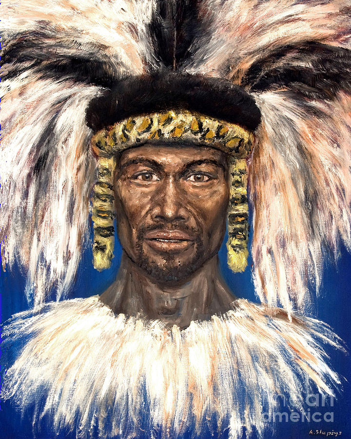 Zulu warrior Painting by Arturas Slapsys