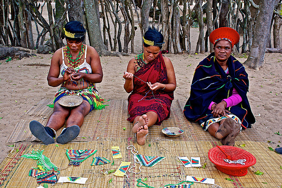 Zulu Women Doing Beadwork In Dumazulu South Africa Photograph By Ruth Hager 0318