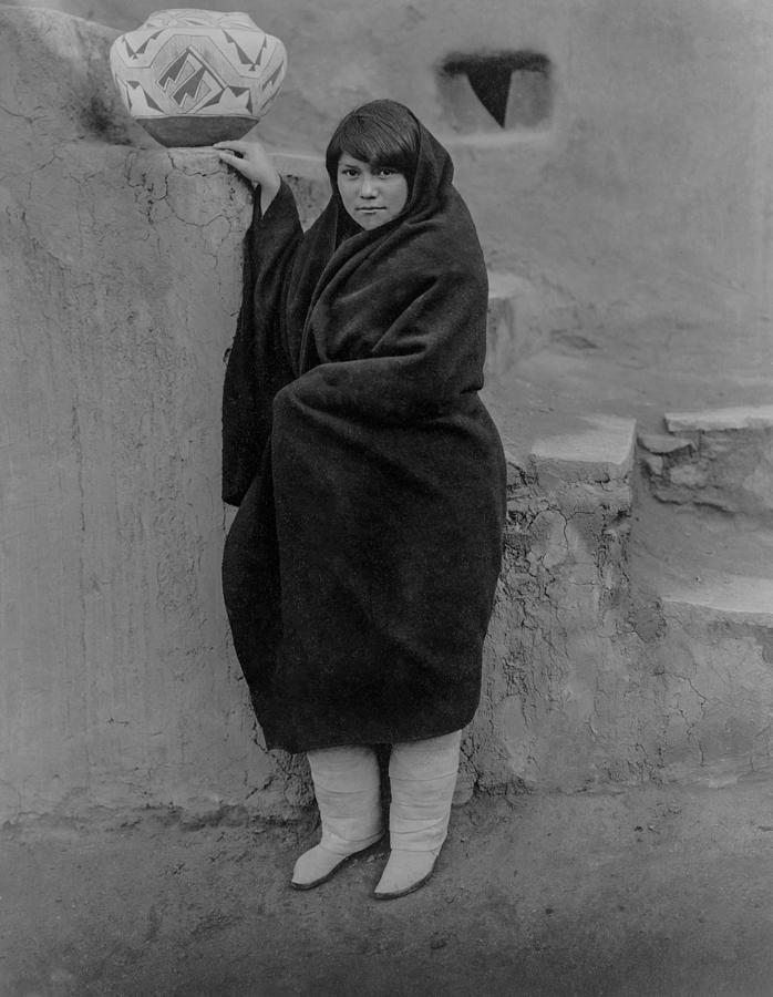 Vintage Photograph - Zuni woman circa 1903 by Aged Pixel