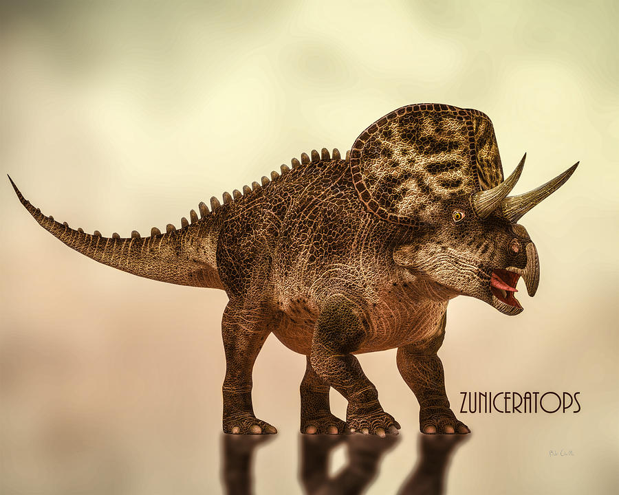 Zuniceratops Dinosaur Digital Art by Bob Orsillo