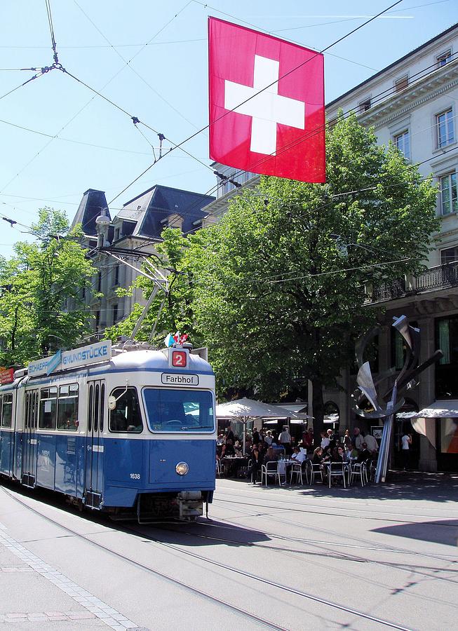 Zurich Trolley Photograph by Jenny Hudson