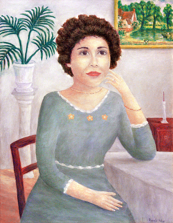 Portrait Painting -        Lady In Green by Ronald Haber