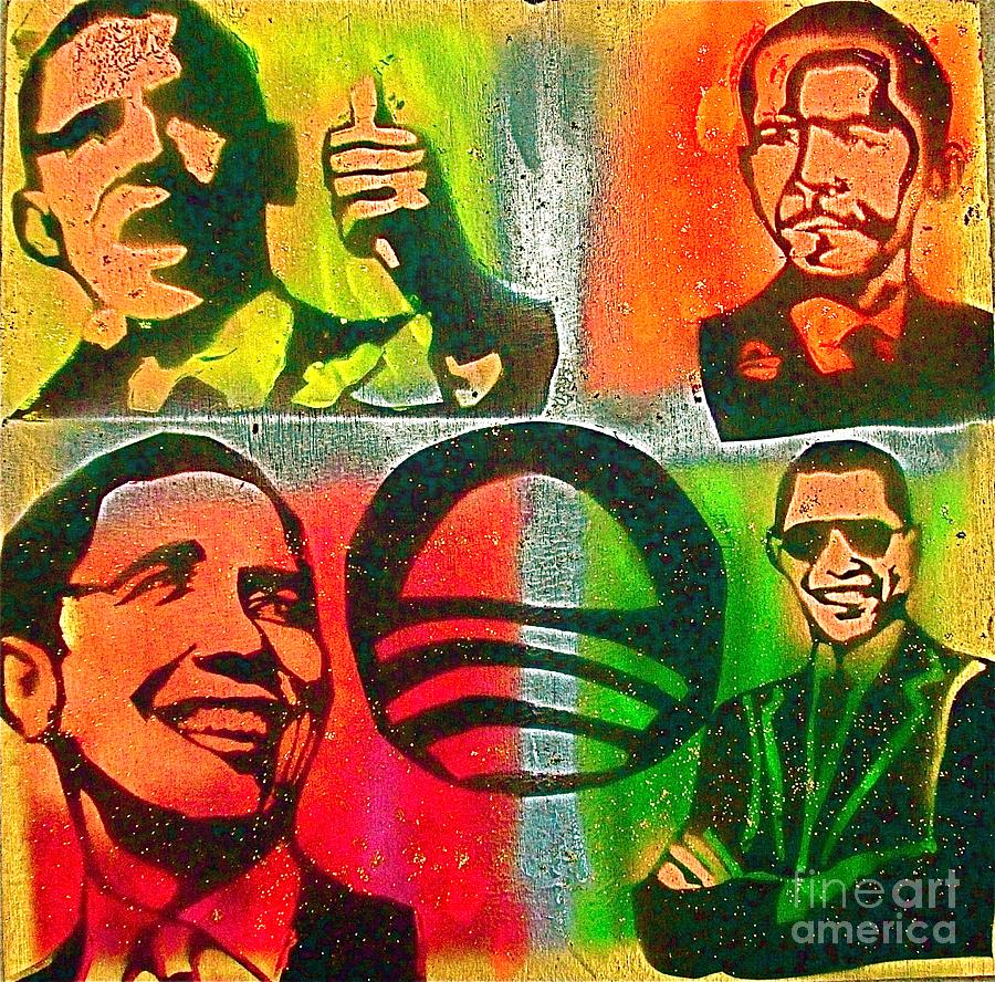 Barack Obama Painting -  4 Barack  by Tony B Conscious