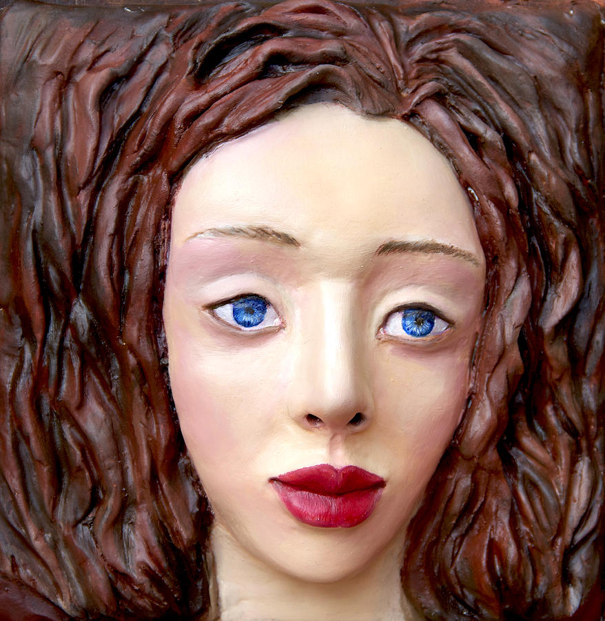  Blue-eyed Girl Sculpture by Yelena Rubin