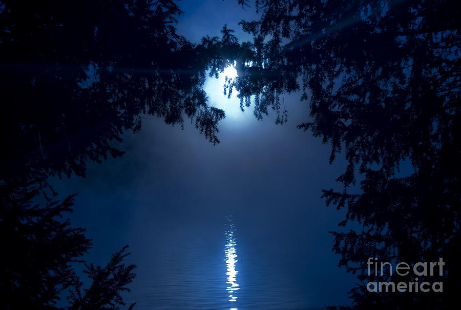 Moon Photograph -  Blue Moon by Bela Torok