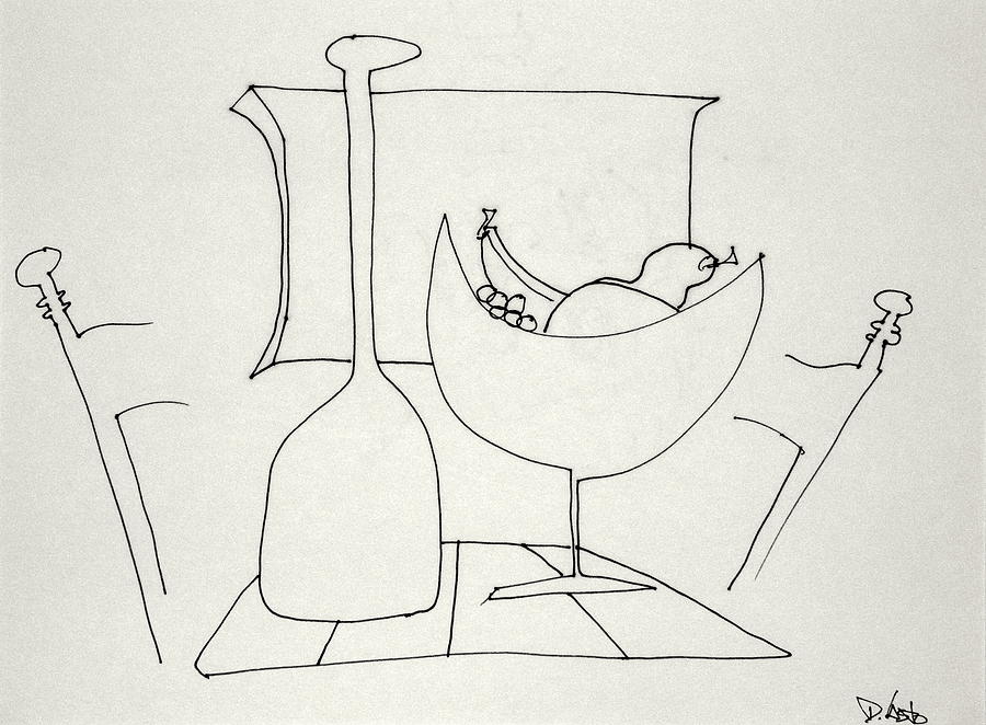 Still Life Drawing -  Bottle and by Dennis Casto