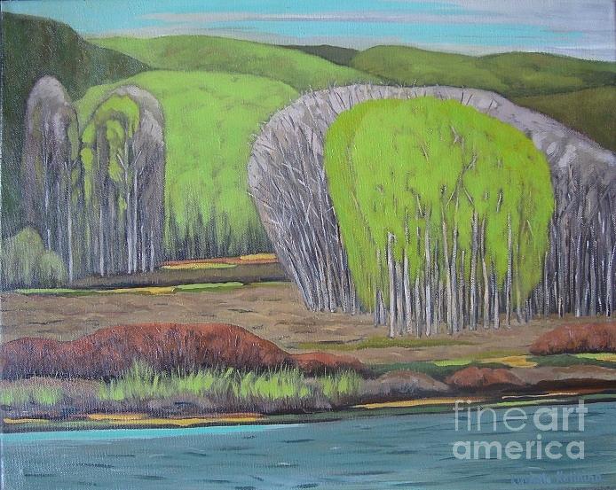 Spring Painting - Bow River. Cochrane. June. by Ludmila Kalinina Spring Painting - Bow River. Cochrane. June. by Ludmila Kalinina