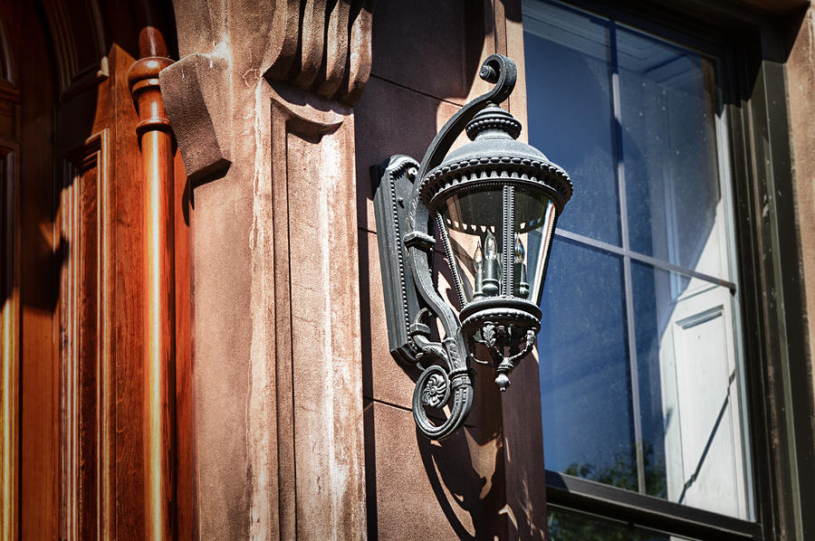  Brownstone Lamp Natural Photograph by Val Black Russian Tourchin