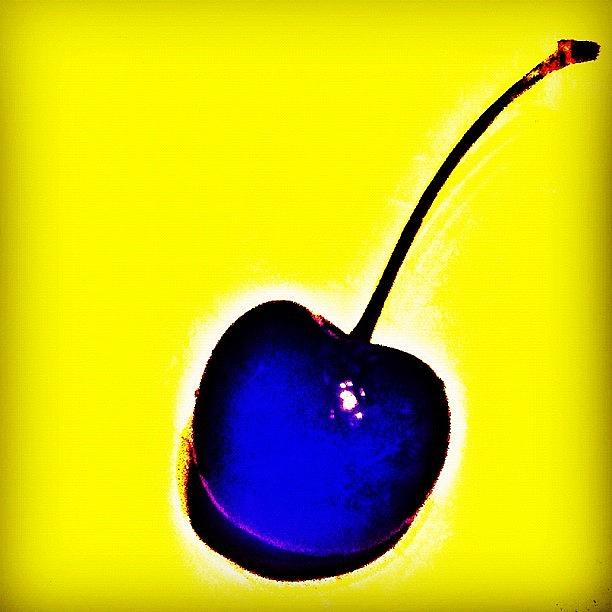 Sketch Photograph - 💛💙 #cherry For #dessert 💙💛 by Roberta Robedeau