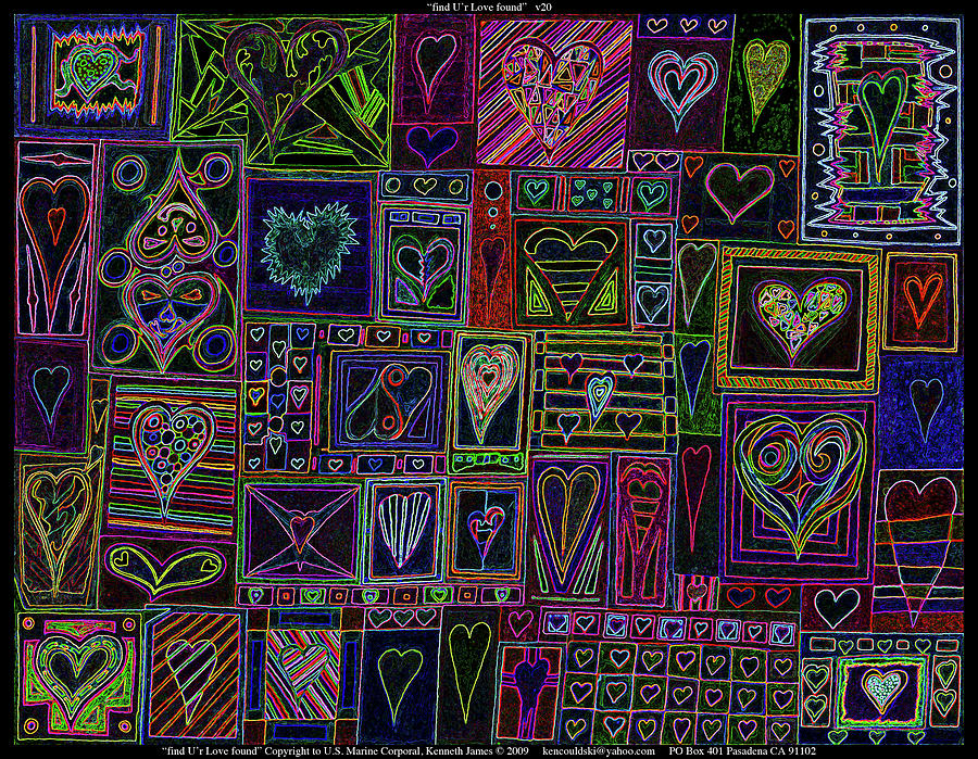  find Ur love found v 3 Drawing by Kenneth James